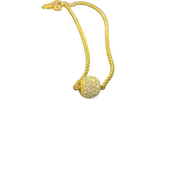 Vintage Joan Rivers Gold-Tone Necklace with Rhinestone Ball Pendant - Picture 9 of 9